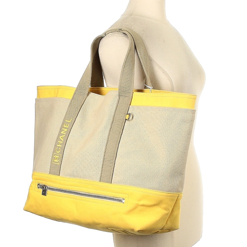 AUTHENTIC CHANEL Sport Ligne Canvas Tote